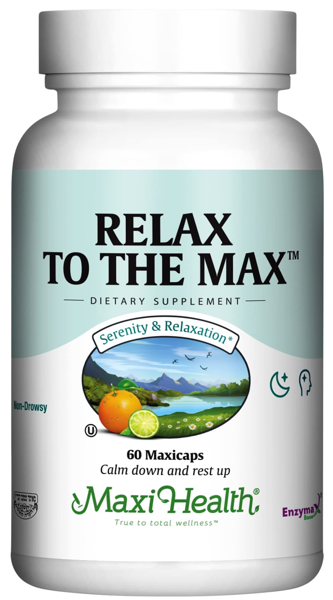 Maxi Health - Relax to The Max Stress Relief Formula (60 Count) Capsules with Vitamin C, Calcium, L-Theanine, L-Taurine & Amino Acids - All Natural Calming & Relaxation Supplements
