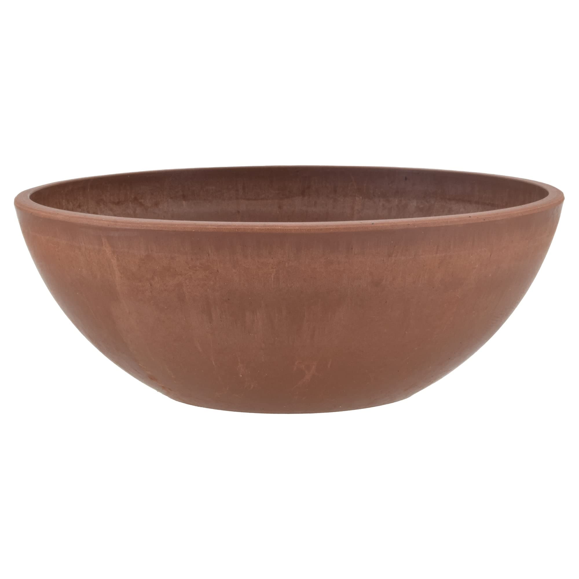 PSW Pot Collection M20TC 8-inch Plastic/Stone/Wood Composite Low Bowl Planter – No Drainage Hole (Drillable), Shallow Indoor/Outer Pot for Succulents, Bonsai, Fairy Gardens, Herbs, Terra Cotta Color