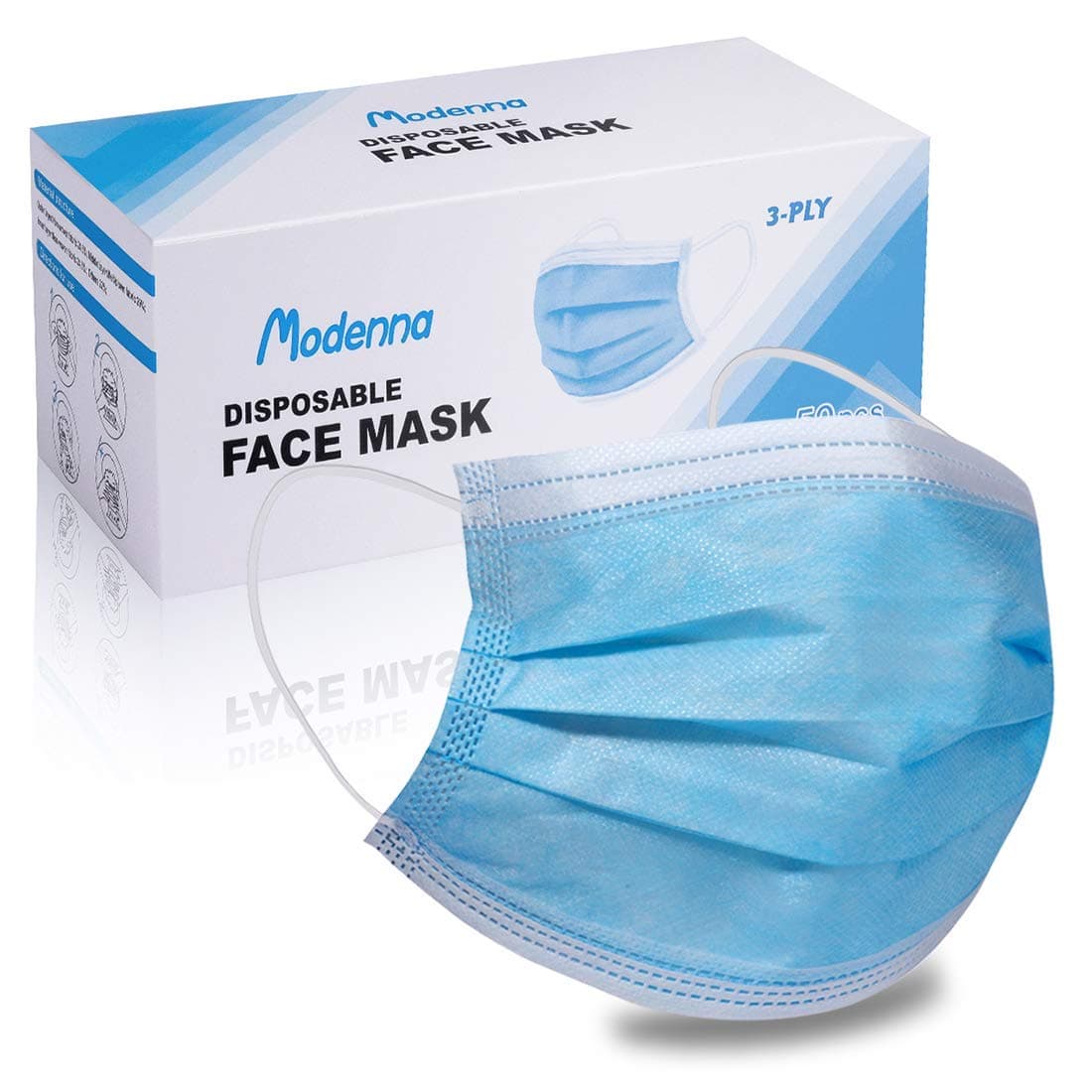 Modenna Face Mask Blue Disposable 50Pcs