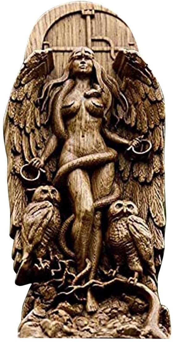 DUANYU Goddess Statue Lilith Statue, Decorative Goddess Statues Gaia/Hecate/Lilith Goddess Statues Nature Resin Figurine for Home Garden Art Decor, Landscape Ornaments Goddess Sculptures (A)