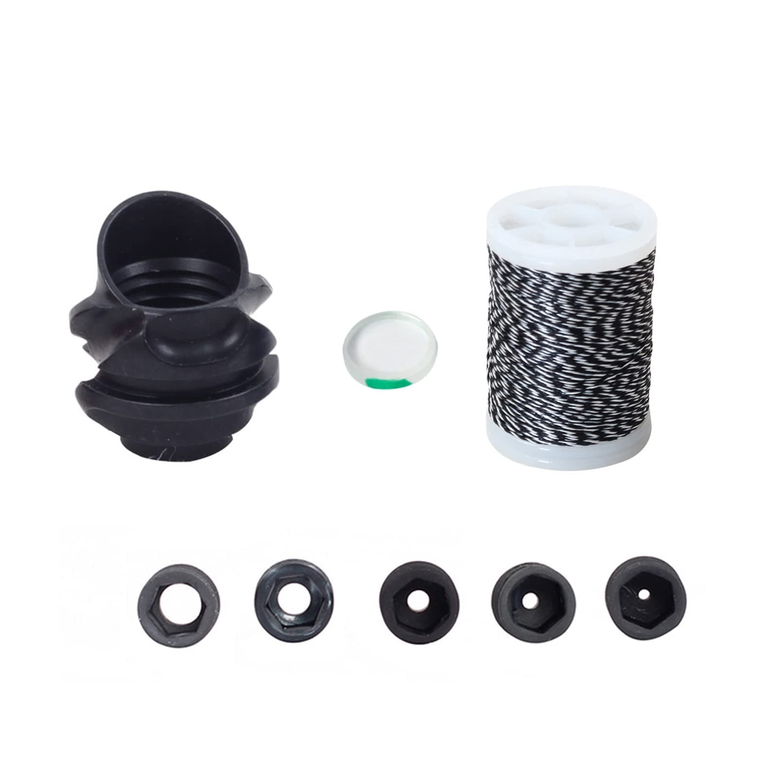 Archery 37/45 Hooed Degree Peep Sight Kit 6X 8X Clarifier and 5 Size Aperture Inner Core Lens Bow Hunting Accessory Peep Sight for Compound Bow with Bow Serving String