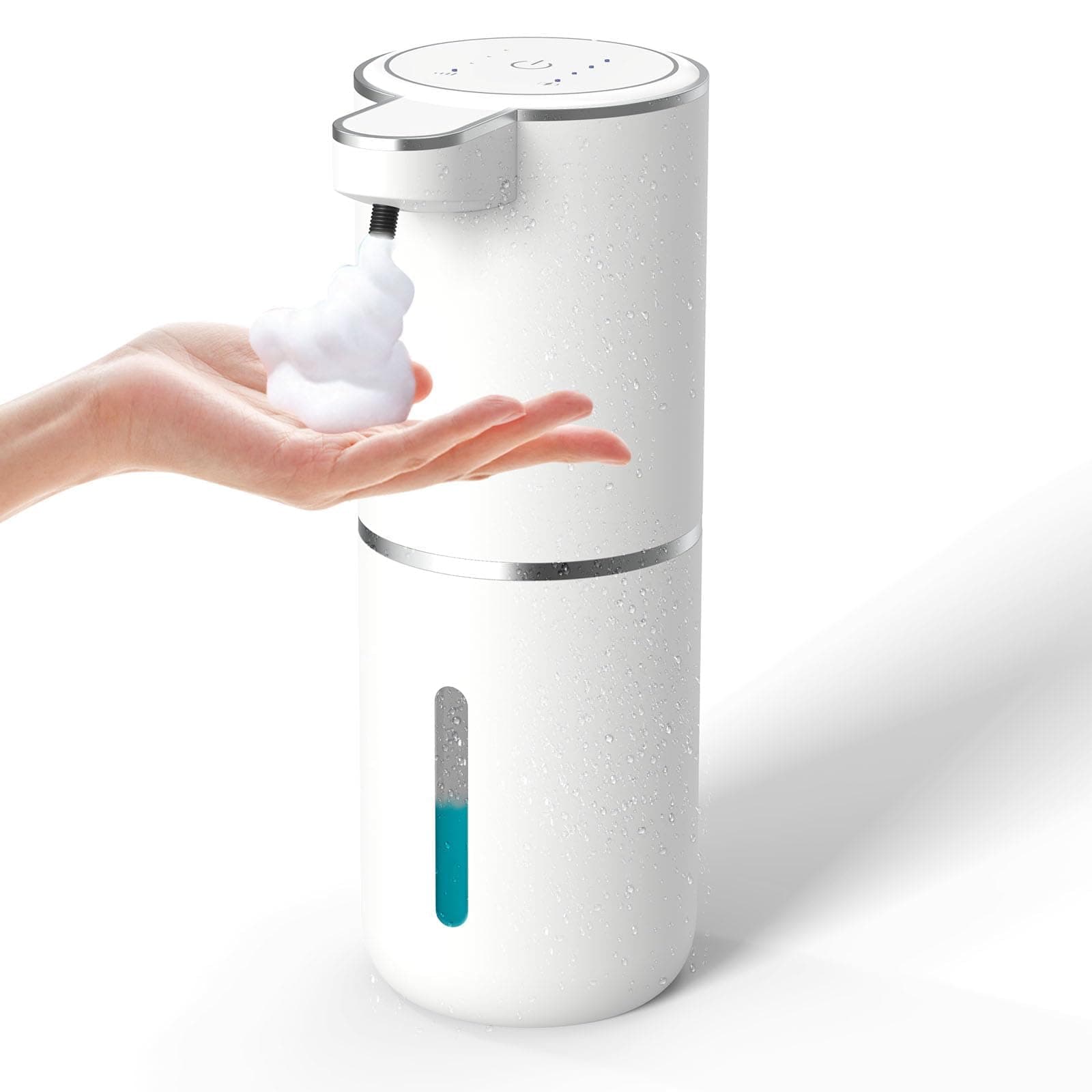Automatic Soap Dispenser – Touchless Foaming Soap Dispenser 380ml USB Rechargeable Dispenser Electric Wall Mounted 4levels Adjustable Foam Soap Dispenser Pump for Bathroom Kitchen Dish Soap