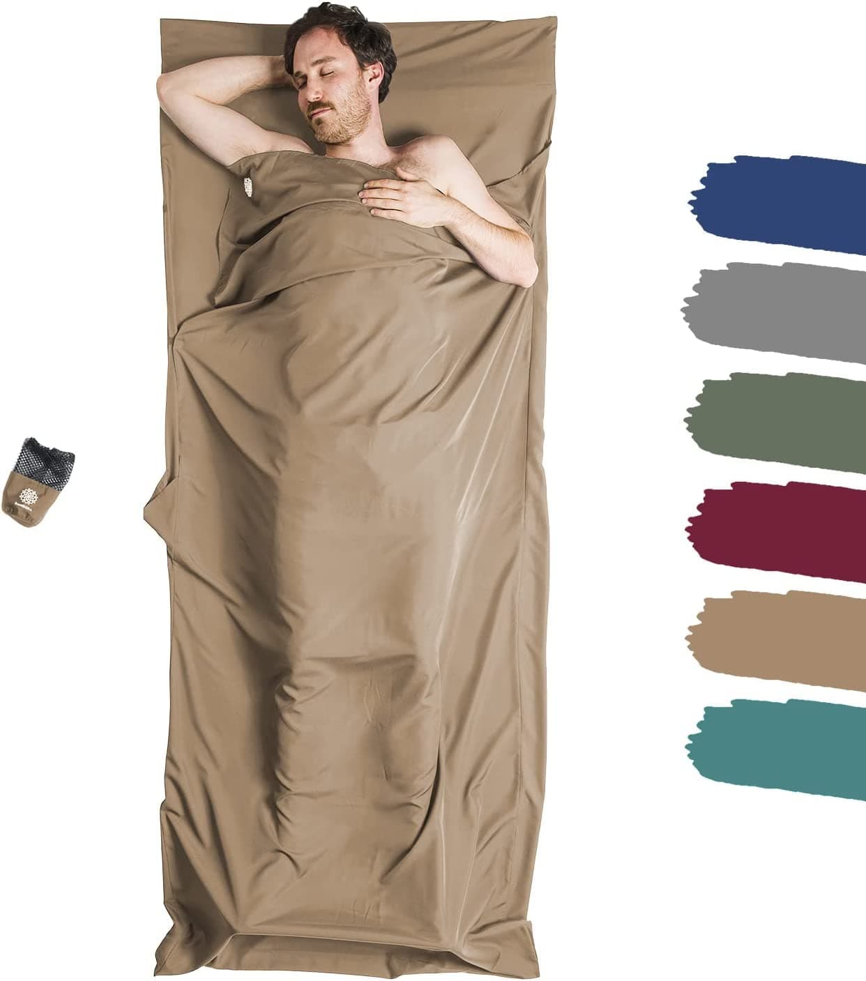 Bahidora® Hut Sleeping Bag Ultralight Microfibre in 6 Colours, Sleeping Bag Ticking, Sleeping Bag Inlay, Travel Sleeping Bag Summer sleeping bag for hostels mountain huts and youth hostels