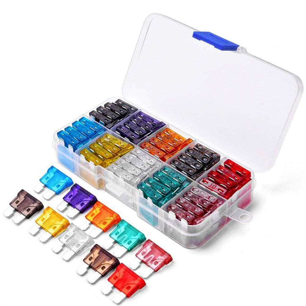 100PCS Assorted Standard Blade Fuse Set - ATC ATO (2A 3A 5A 7.5A 10A 15A 20A 25A 30A 35A) Compatible with Car Truck SUV Boat Automotive Replacement Fuses
