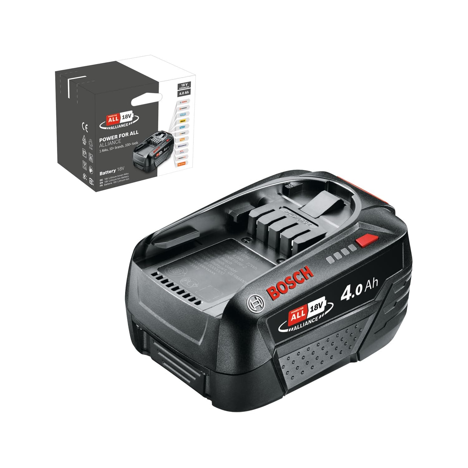 Battery pack PBA 18V 4.0Ah W-C (18 volt System, 4.0Ah, in Carton Packaging)