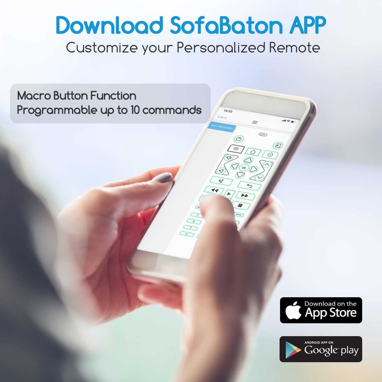 Sofabaton U2 Universal Remote Control with App Customization, Macro Button for Multiple Commands, All in one Remote for TVs/DVD//Blu-ray/STB/Projector Replacement