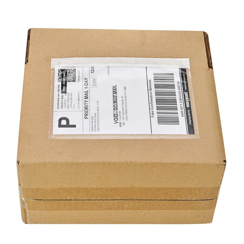 9527 Product 7.5" x 5.5" Clear Adhesive Top Loading Packing List/Shipping Label Envelopes (500 Pack)