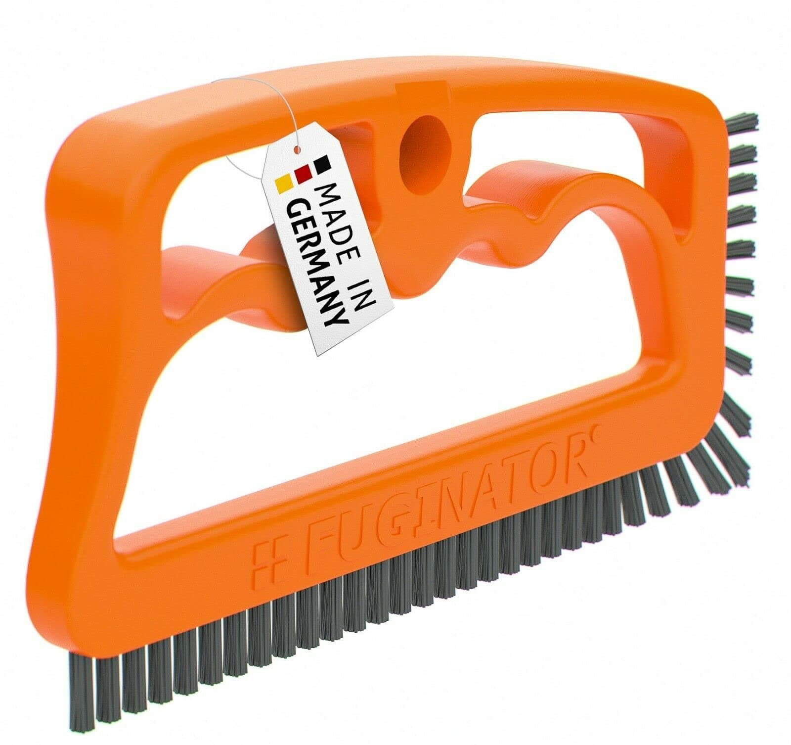 FUGINATOR® Grout Brush Orange/Grey for Cleaning Joints in Wall & Floor Tiles, Bathroom, Kitchen & Household