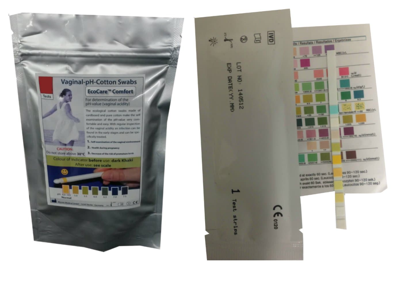 EcoCare Comfort Vaginal Vaginosis pH Test Stick - Pack of 15 Tests