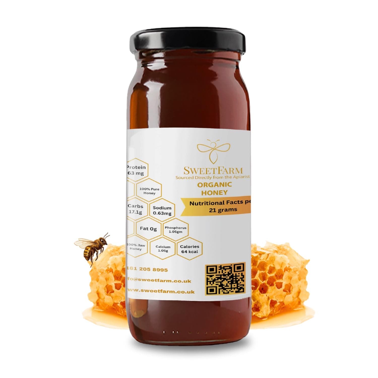 Honey Raw Organic 100% Pure Wild Flower Natural Unfiltered Unheated Unpasteurised Fresh Certified