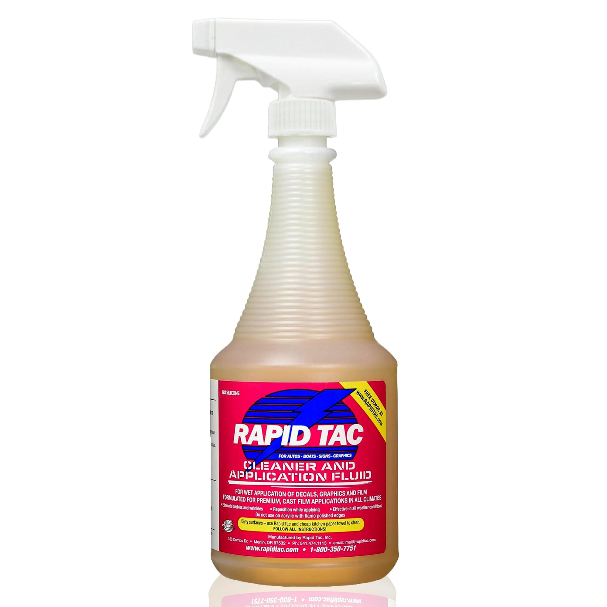 RAPID TAC Application fluid for Vinyl Wraps Decals Stickers 32oz Sprayer