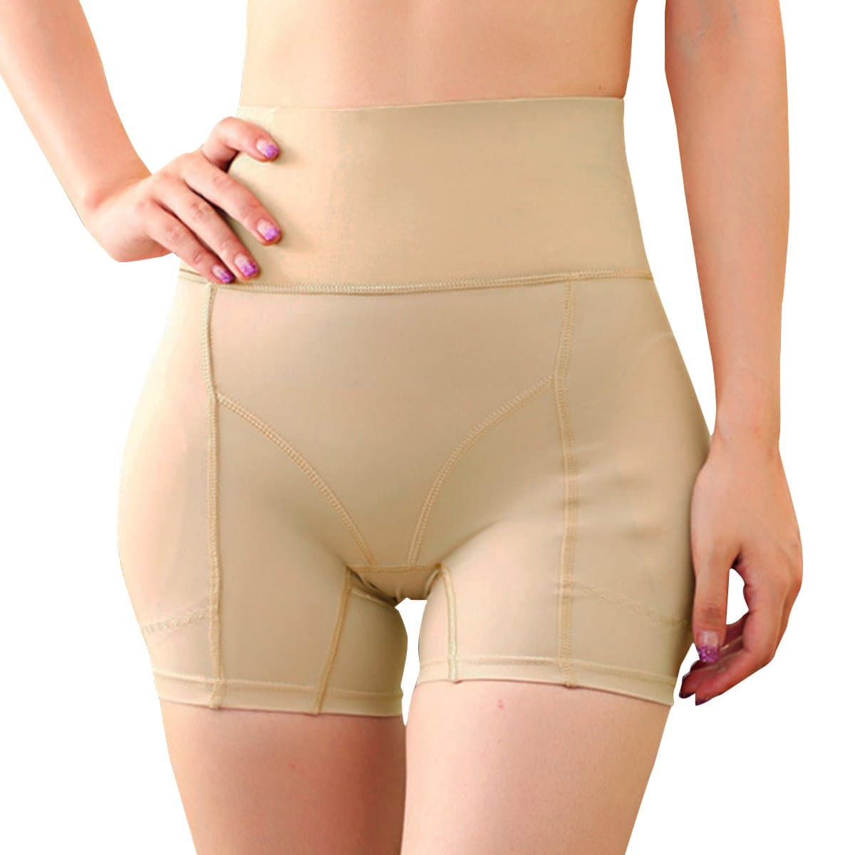Miureal Women's Hip Enhancer Firm Control Seamless Padded Thigh Slimmer Panties, Nude, TagsizeXXXXL=USsizeXL