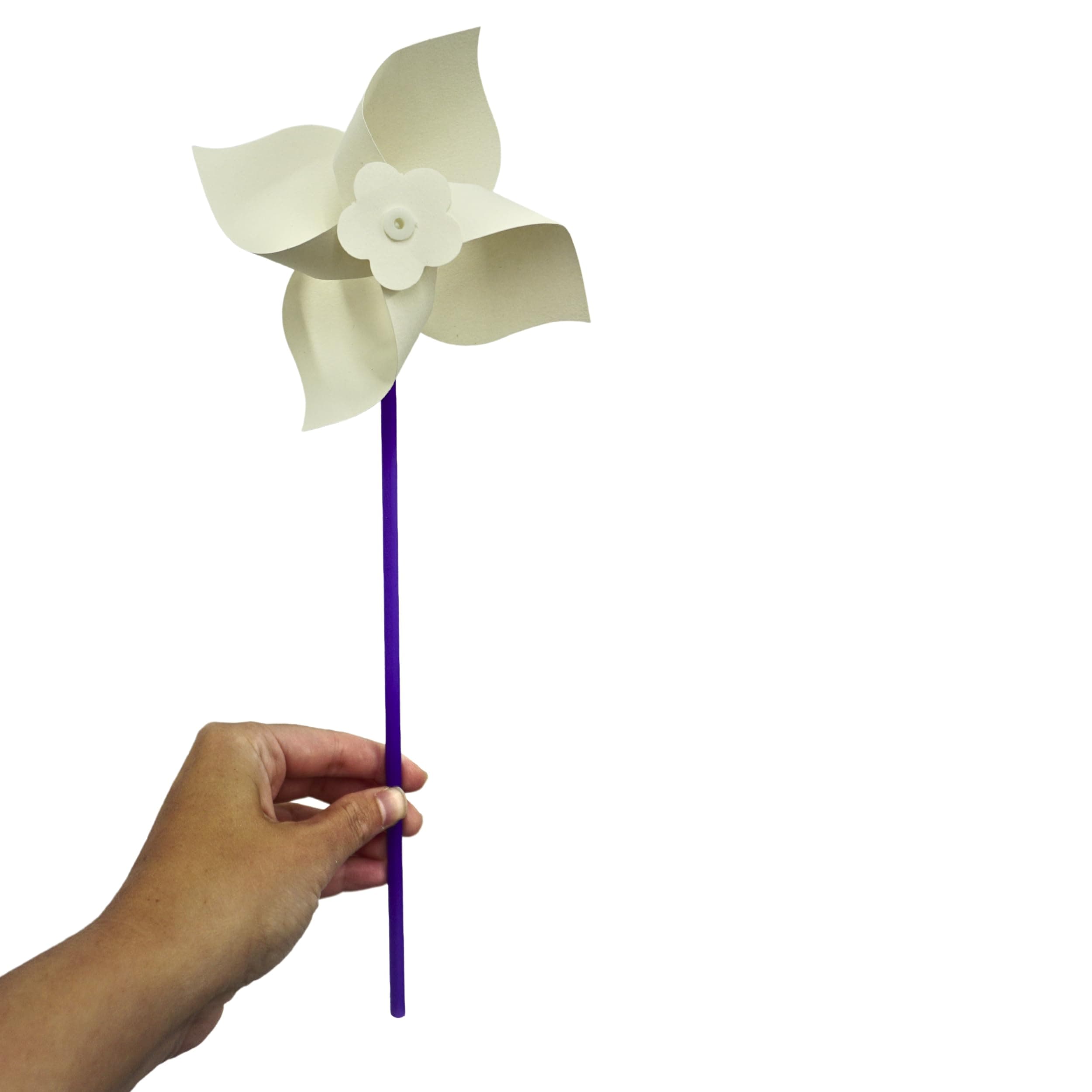 4E's Novelty DIY Pinwheels Craft for Kids (24 Pack) Color Your Own White Pinwheels, Bulk Summer Craft Kit for Kids Boys & Girls, Arts and Craft Party Activity, 4th of July Pinwheels Crafts