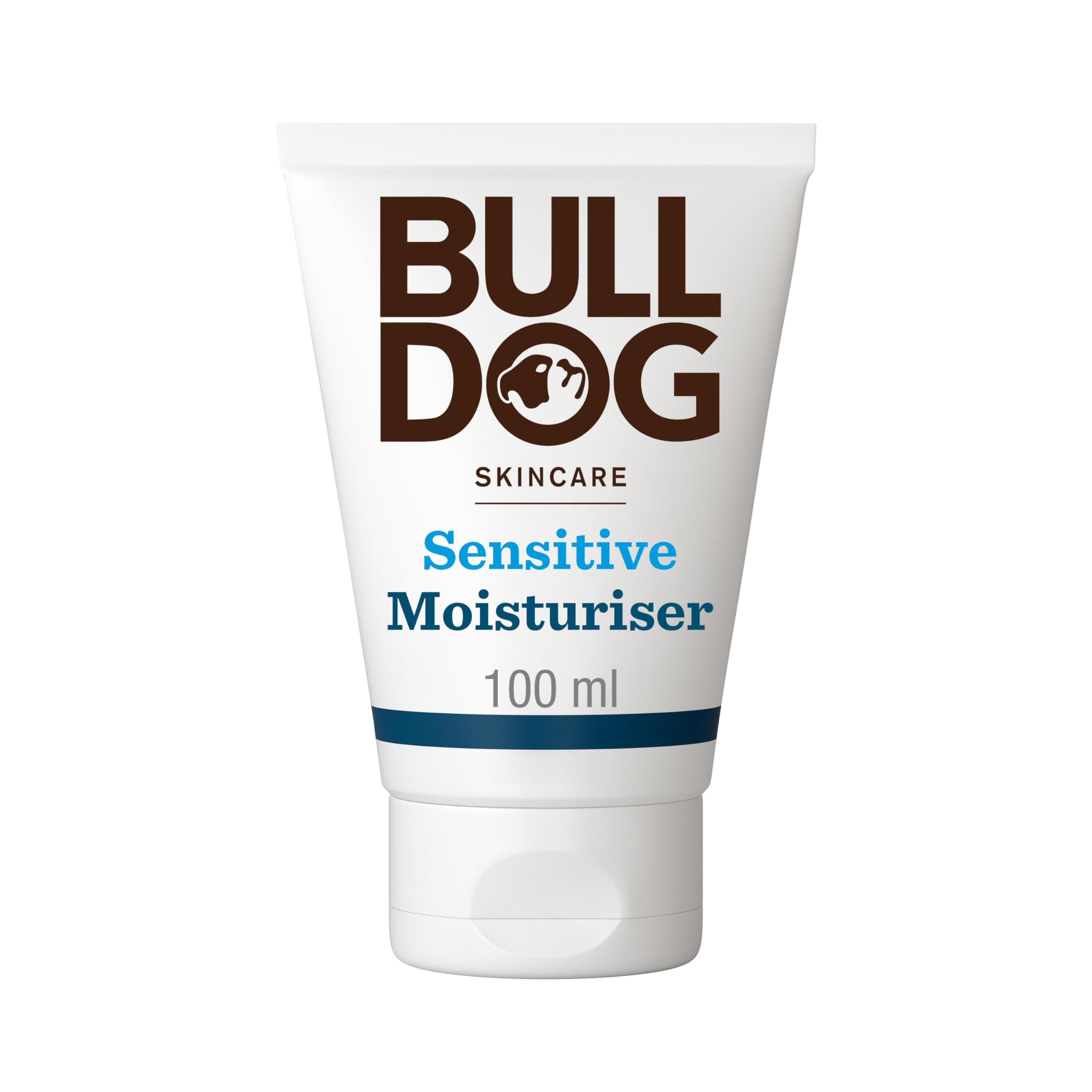 Bulldog Skincare Sensitive Face Moisturiser for Men, Fragrance Free, Specially Formulated for Sensitive Skin, Provides 24-Hour Hydration, 100ml