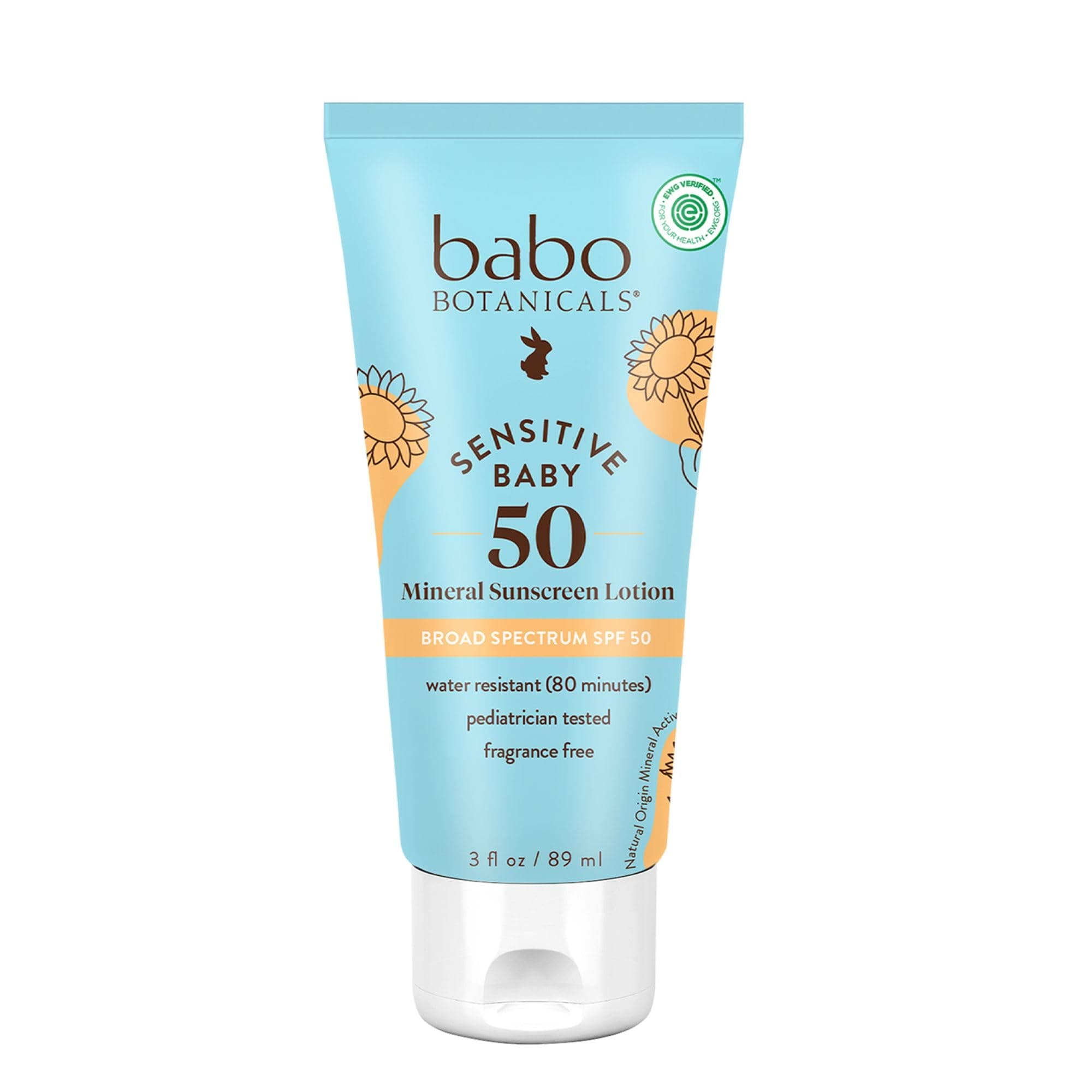 Babo Botanicals Baby Skin Mineral Sunscreen SPF 50 For Unisex 3 oz Sunscreen