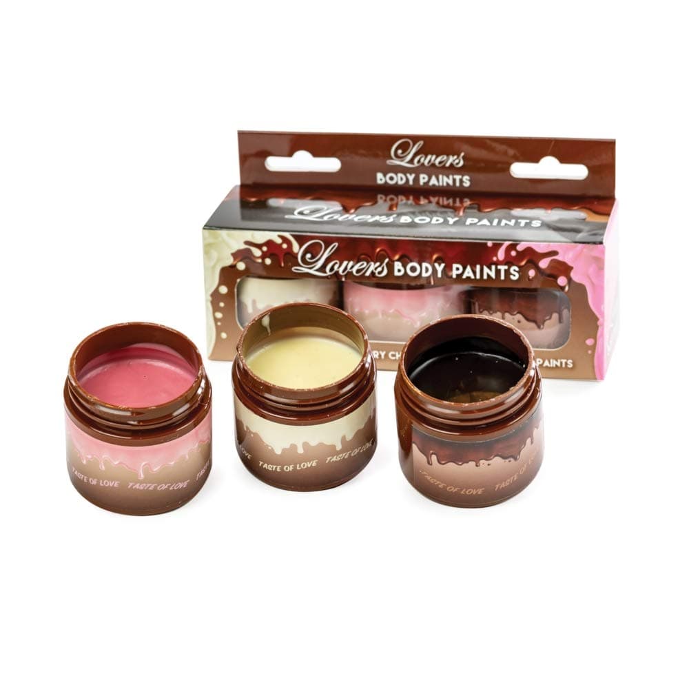 Lovers Body Paints Edible Paint Milk, Dark & Strawberry Flavour Chocolate Couples Gift, Valentine's Gift