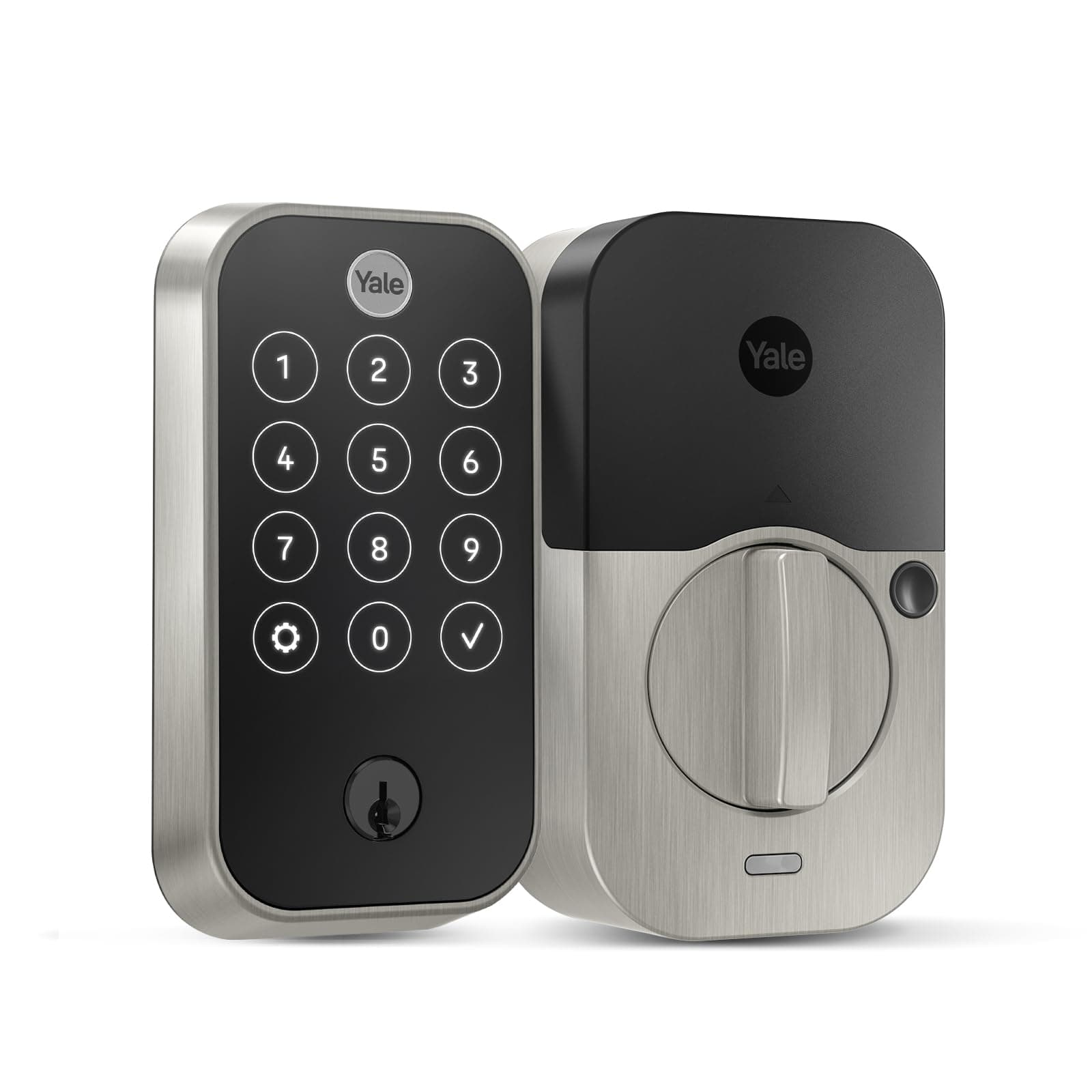 Assure Lock 2 Touch Deadbolt, Satin Nickel Keyed Smart Entry Door Lock with Bluetooth Connected Touchscreen Keypad and Fingerprint Scanner for Code Entry (No Wi-Fi), YRD420-F-BLE-619