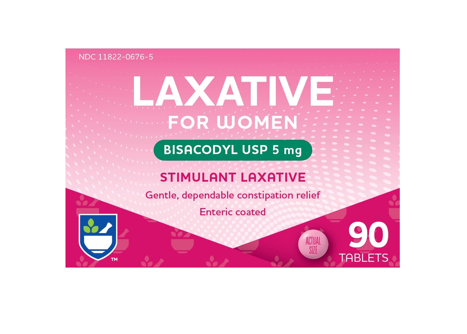 Rite Aid Women's Stimulant Laxative Tablets, Bisacodyl USP, 5 mg - 90 Count | Constipation Relief | Coated for Easy Swallowing | Laxatives for Constipation for Women | Women Health | Stool Softener
