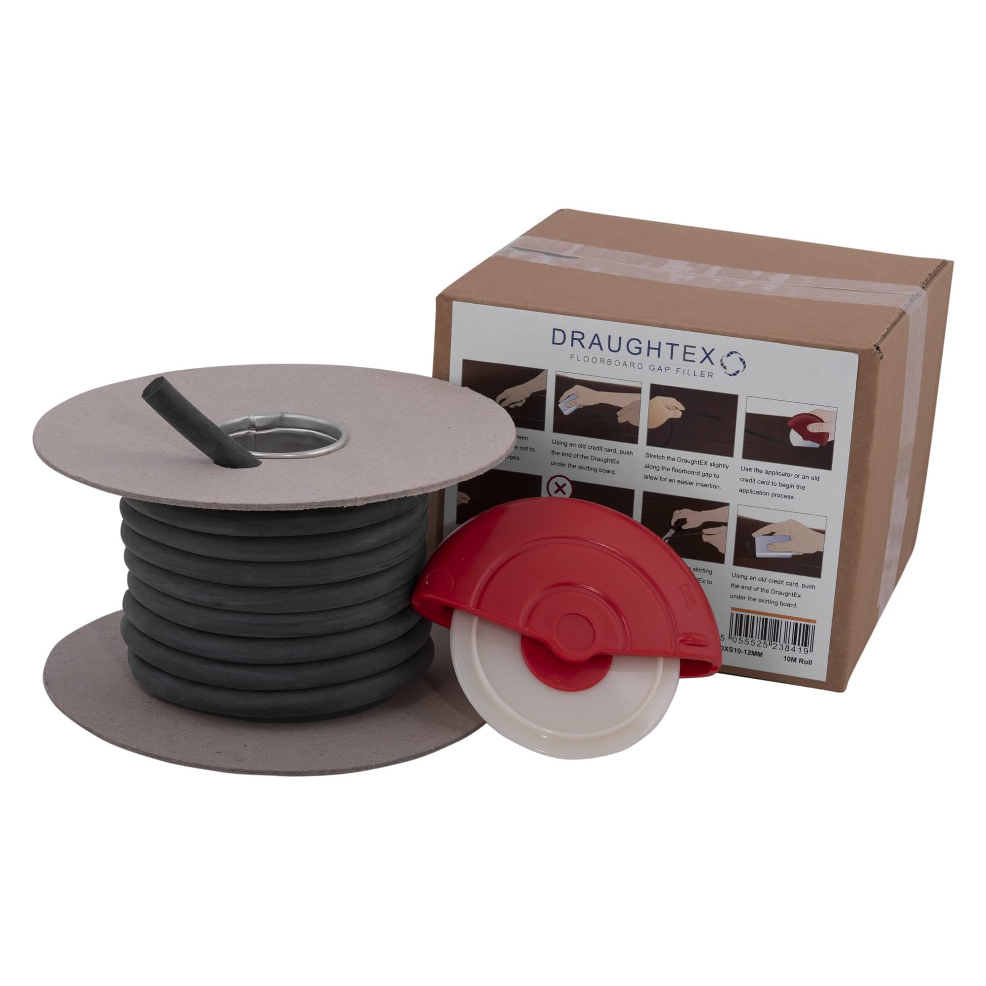 Floorboard & Skirting Board Insulation, Floor Gap Filler Draught Excluder - Thick 6-11mm 10m roll