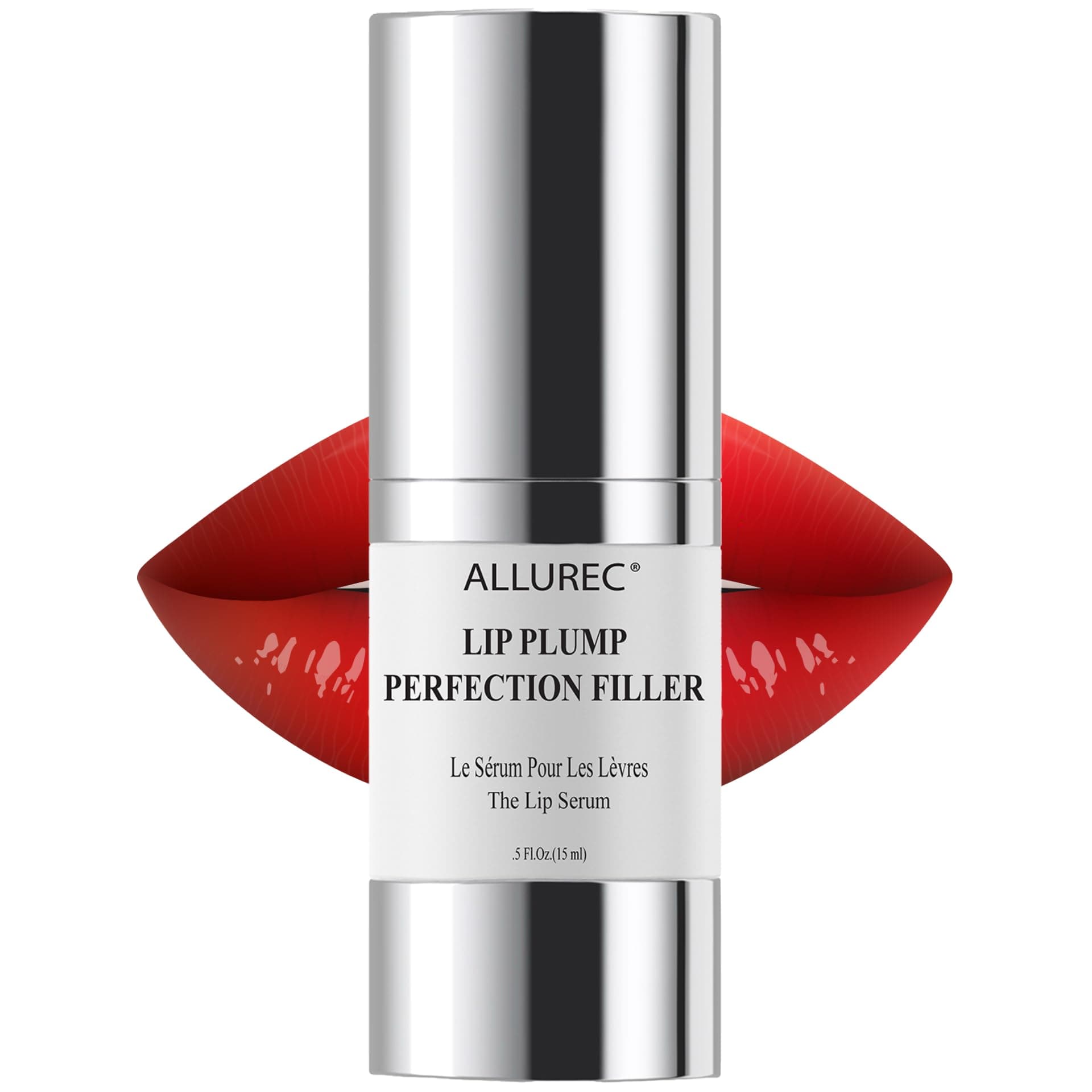 ALLUREC Lip Plump Perfection Filler. Lip Lines & Wrinkles Around Mouth Repair Anti Aging Lip Treatment. Lip Plumping Moisturizing Peptides Serum for Softer, Smoother, Fuller, Younger Look Lips.