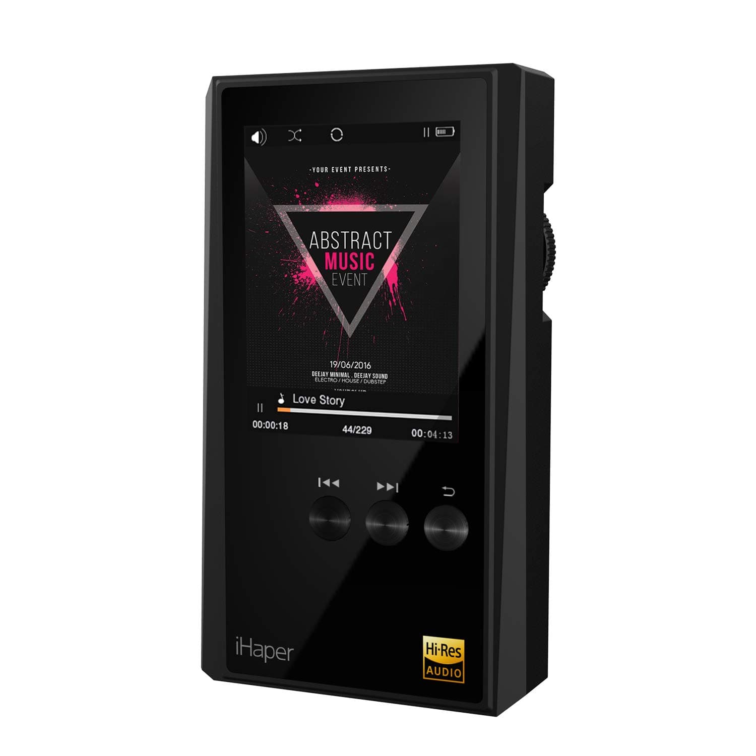 Hifi MP3 Player, iHaper High Resolution Audio Players 8GB,Rechargeable Digital Audio Players, 20 Hours Playback, Expandable up to 128GB, Support DSD MP3 WMA APE FLAC WAV ACC OGG ALAC