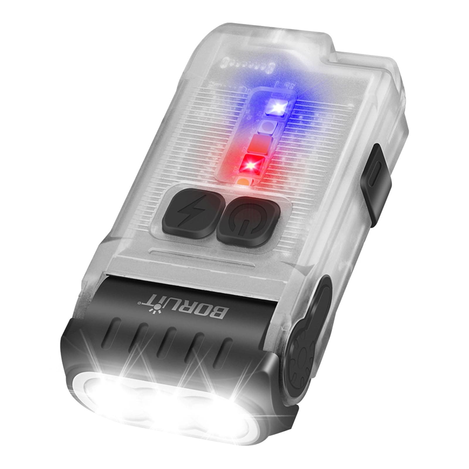 V15 Small Powerful Torches LED Super Bright 1200 Lumens with Clip, Magent, Warm Red Blue COB Light - 80° Rotation Mini USB C Rechargeable Keyring Torch 10 Modes Waterproof Pocket Flashlight