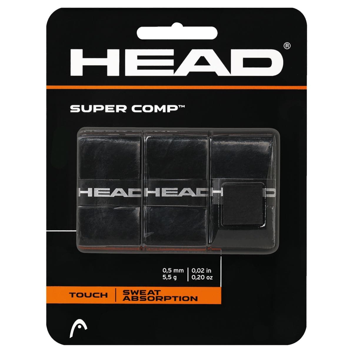 Head Super Comp Racquet Overgrip - Tennis Racket Grip Tape - 3-Pack,