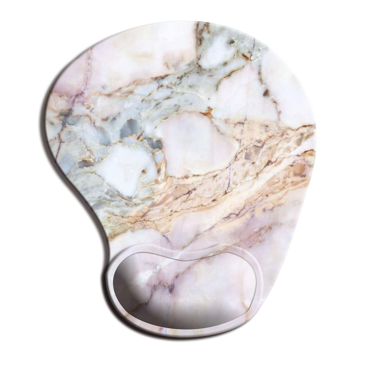 Dooke Ergonomic Mouse Pad with Wrist Support, Cute Mouse Pads with Non-Slip PU Base for Home Office Working Studying Easy Typing & Pain Relief Marble