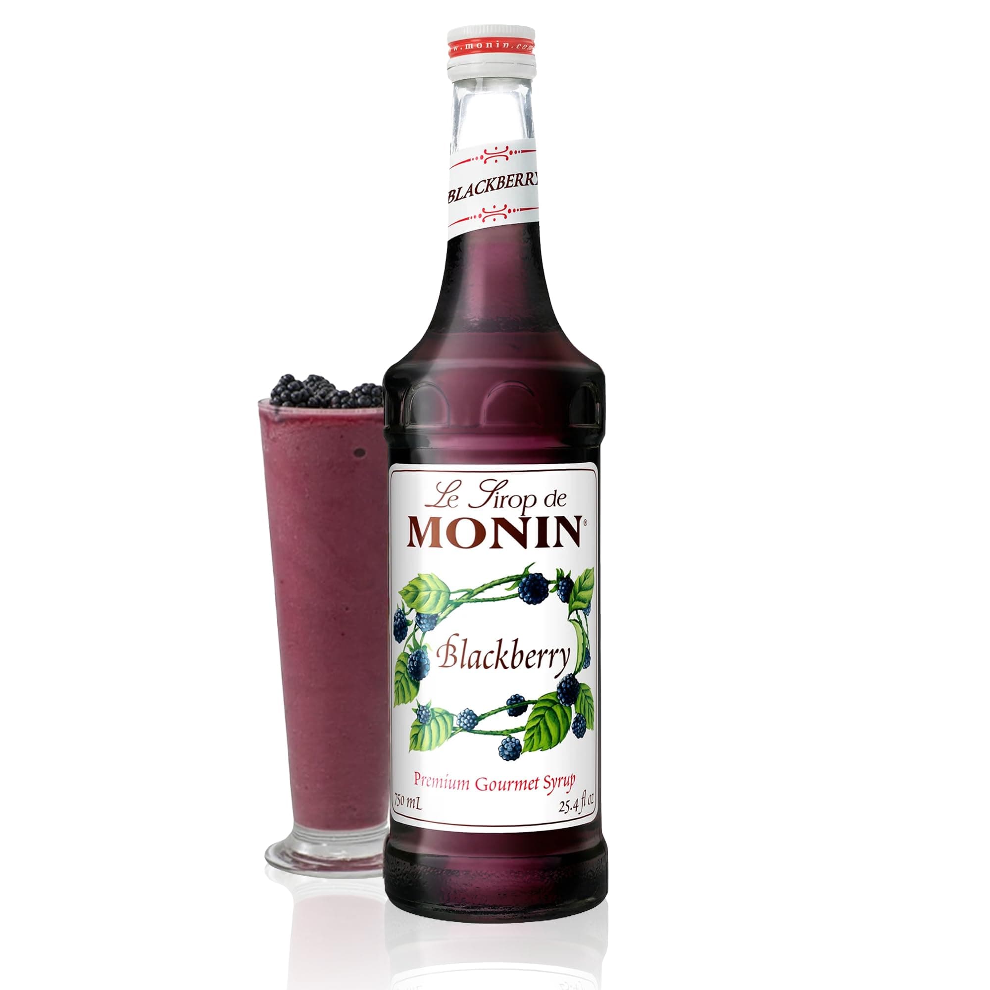 Monin - Blackberry Syrup, Soft and Succulent, Great for Cocktails, Lemonades, and Sodas, Gluten-Free, Non-GMO (750 ml)