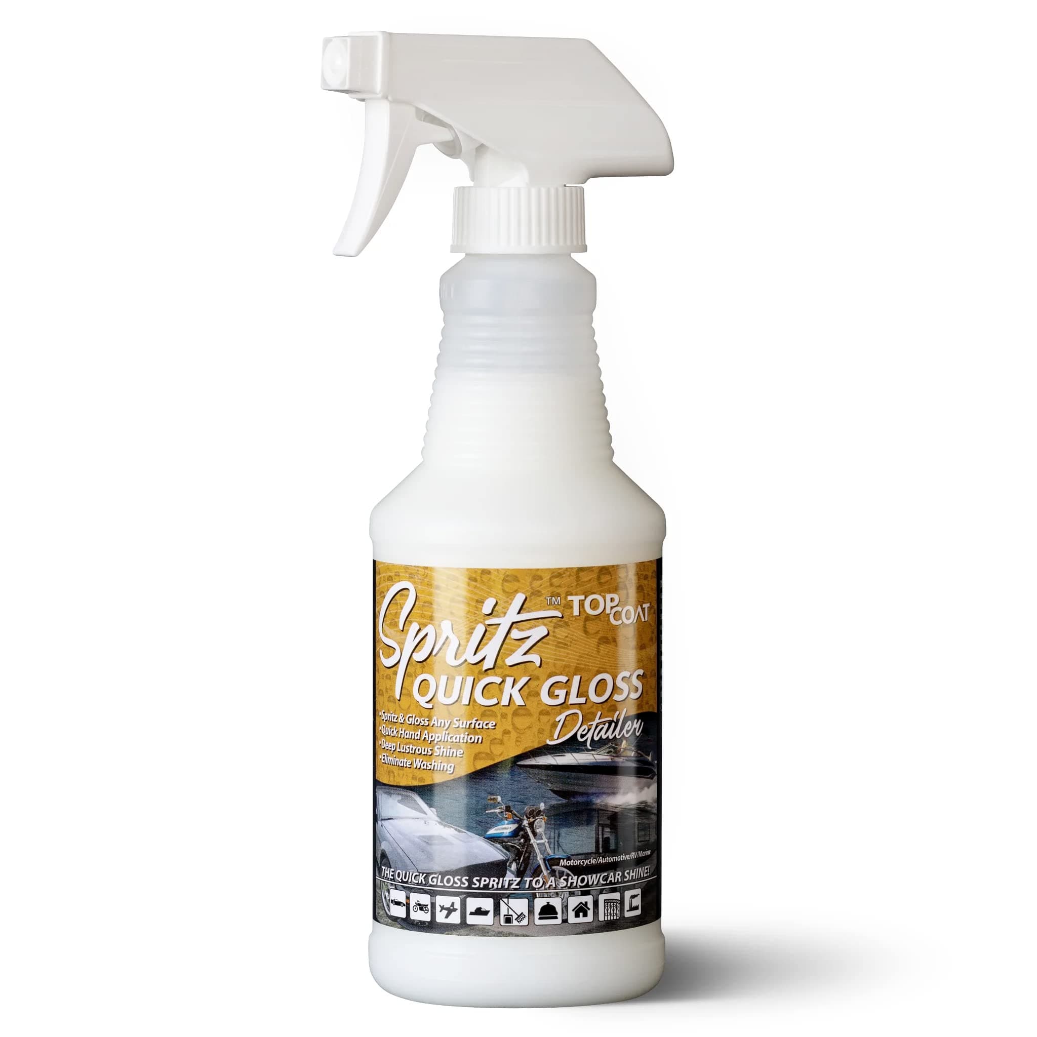 TopCoat Spritz Quick Detailer Spray - Car Detail Spray - Surface Drywash - Exterior Care Products - 16-Ounce Spray Bottle