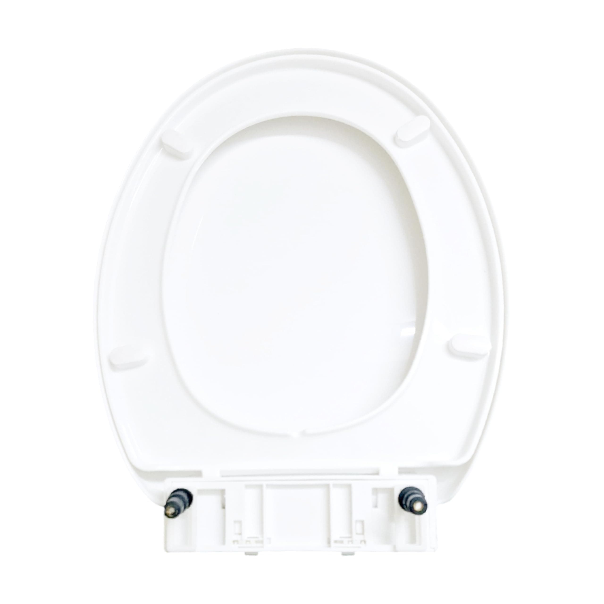 Polypropylene Soft Closing Toilet Seat/Western Toilet Seats Cover for Bathroom/Seat for Commode With Stable Hinges Oval Shape Colour Glossy White Size 42x36 Cm A-7-1 Set