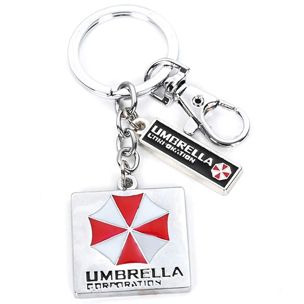 JCvCX Umbrella Logo Keychains Leon Cosplay Keychain Zinc Alloy Keychains Cute Keyring Car Key Ring Tag (Red)