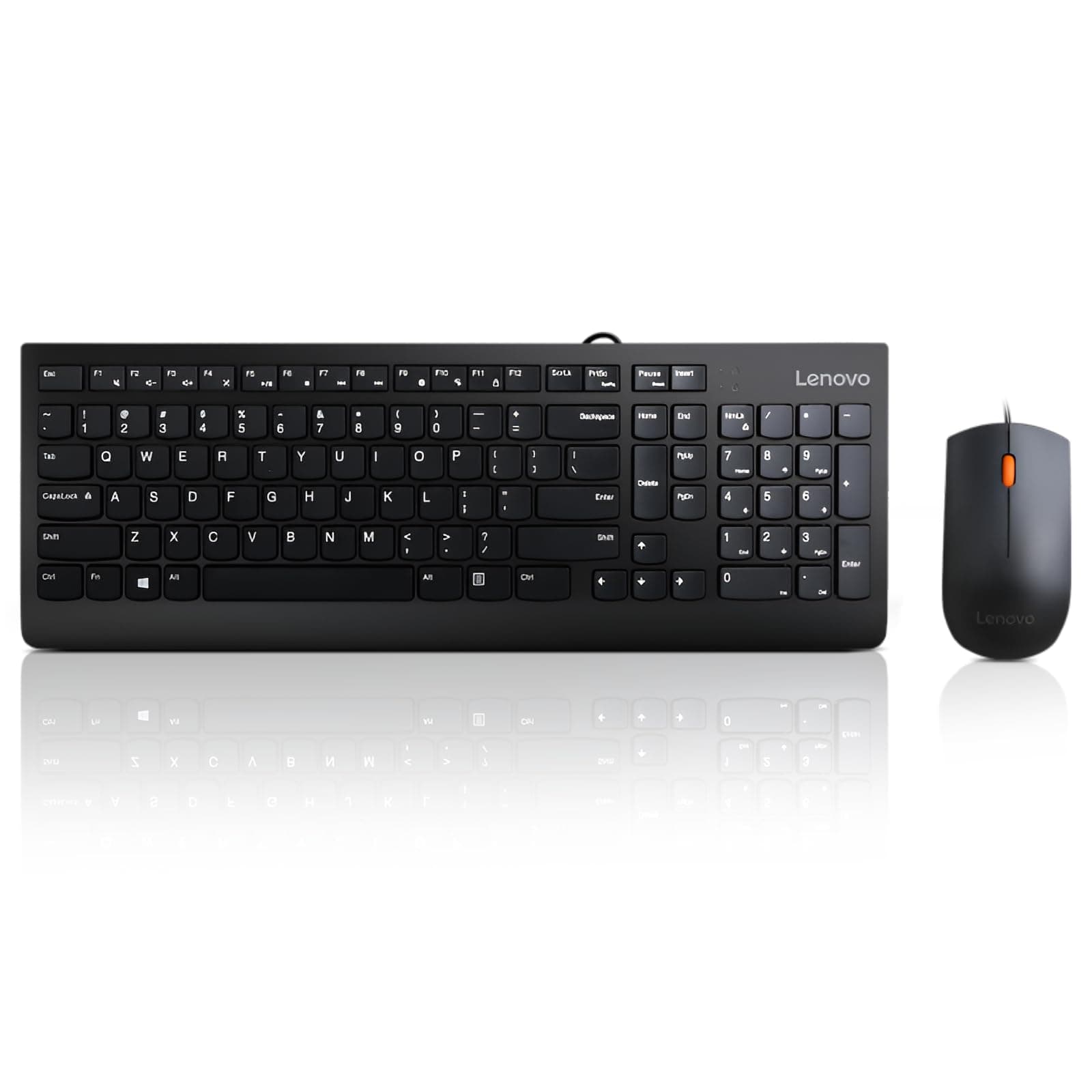 300 USB Combo, Full-Size Wired Keyboard & Mouse, Ergonomic, Left or Right Hand Mouse, Optical Mouse, GX30M39606, Black