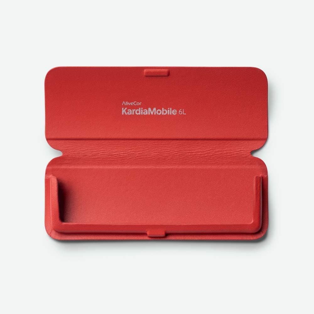 AliveCor KardiaMobile 6L Carry Pod - Soft, Crafted Leather, Magnetic Closure Keeps Your Device Safe, Fits in Pocket or Bag, (Red)