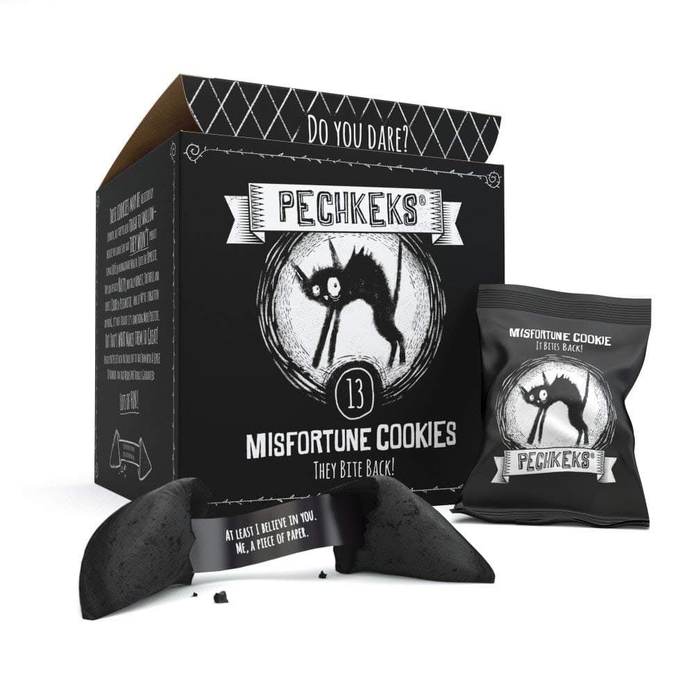 Pechkeks Misfortune Cookies 41002 - Black cookies, black humour: As merciless as Misfortune Cookies may be "Made in Germnay" Designbox - 13 Pieces