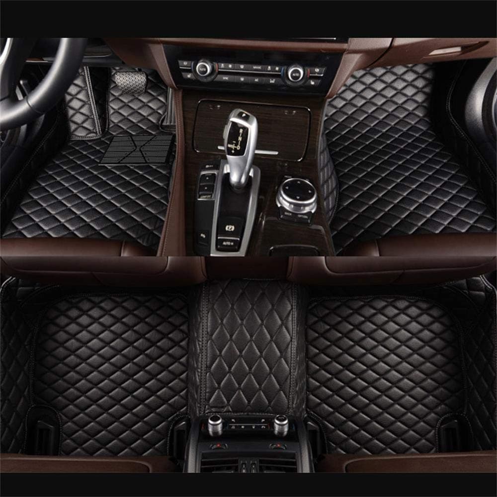 Car Floor Mats Tailored for Mitsubishi Outlander Sport/ASX 5-Seats 2014-2018 Auto Foot Carpets Faux Leather All Weather Waterproof Full Surrounded 3D Car Liner Rugs (Black with Black Stitch)