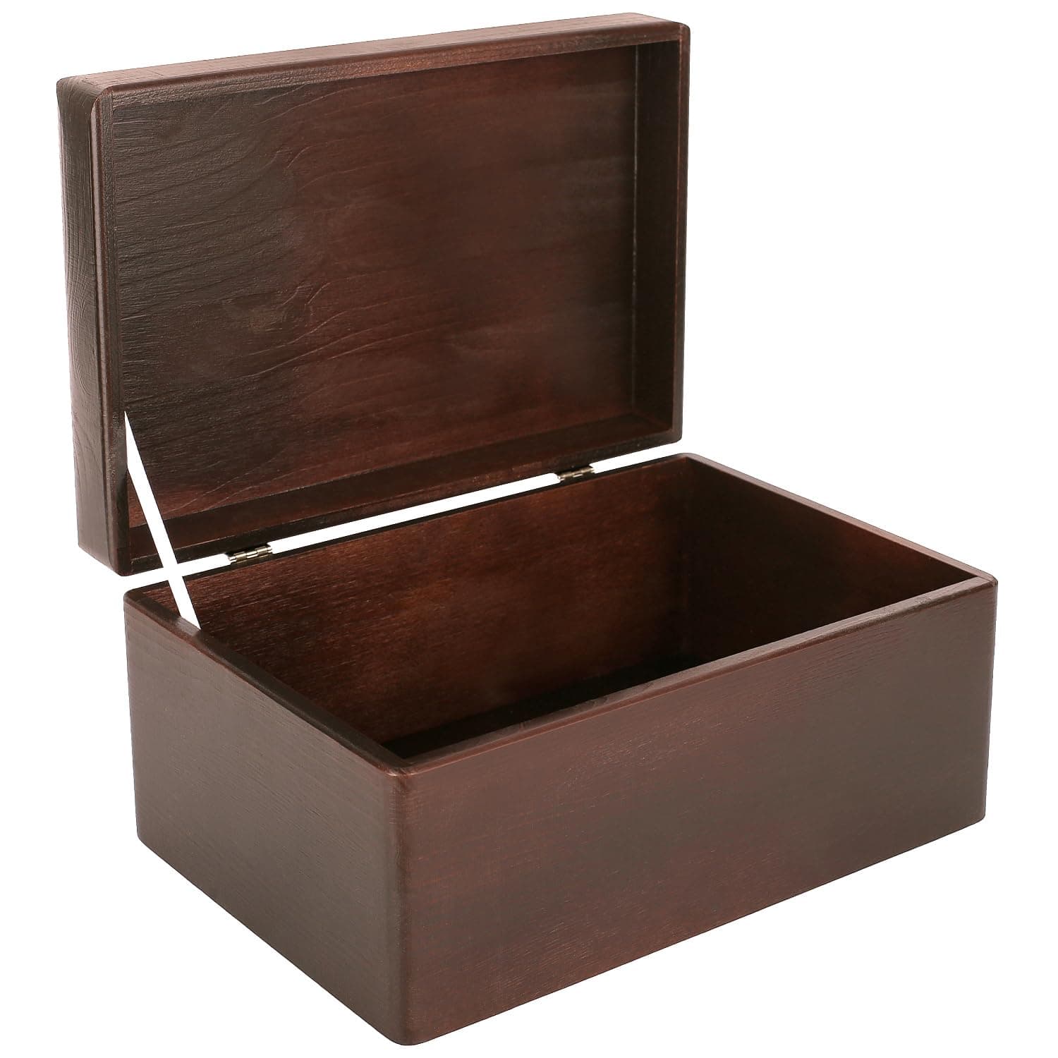 Creative Deco Large Brown Wooden Box Storage with Hinged Lid | 11.8 x 7.87 x 5.51 inches (+-0.5) | Gift Box for Tool Dog Toy Shoes Clothes Kitchen Storage | Wood Keepsake Chest