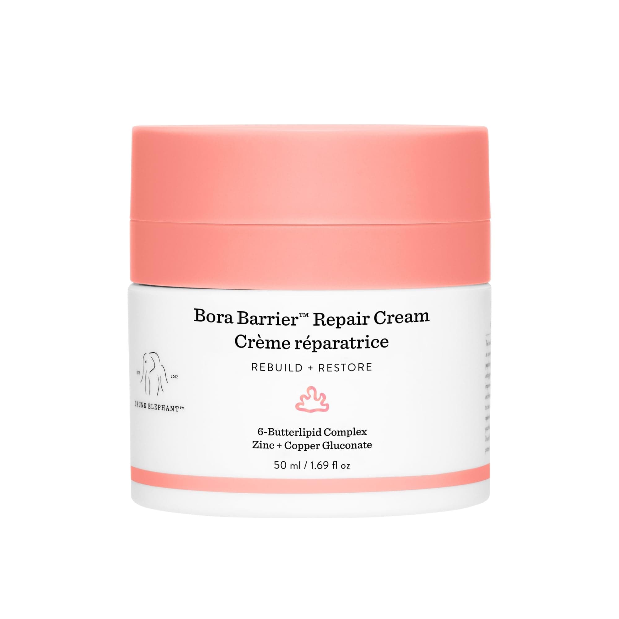 Drunk Elephant Bora Barrier Repair Cream - Ultra-Rich Moisturizer - Clean Clinical Skincare - Cruelty-Free - Dermatologist-Tested - Free of Essential Oils, Silicones, and Fragrance