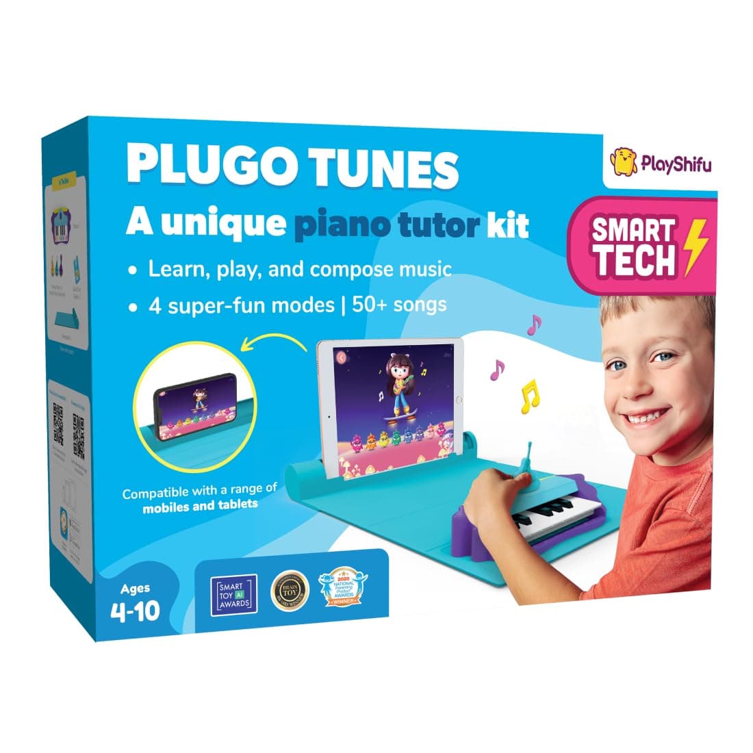 Shifu Plugo Tunes - AR-Powered Educational Music Learning Toy for Kids Age 4 to 10 Years - Learn to Play the Piano, Master Notes with 50+ Songs - STEM Toys and Birthday Gifts for Girls and Boys
