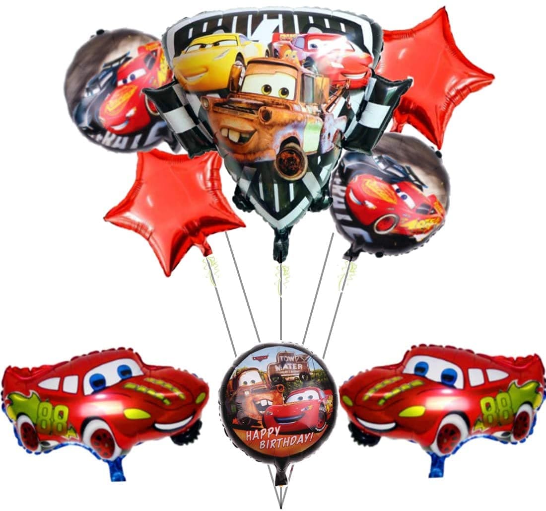 Cars Lightning McQueen Balloons Bouquet Race Cars Foil Balloons for Child Birthday Baby Shower Party Decorations