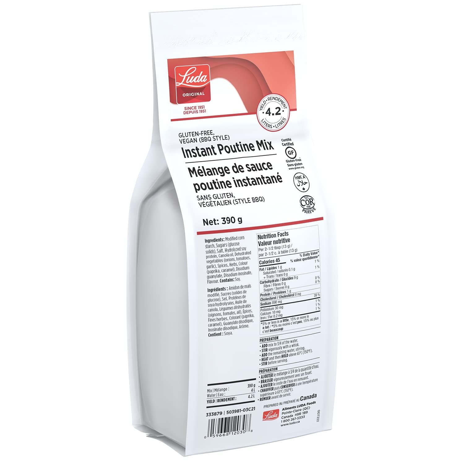 Instant, Gluten-Free, Vegan Poutine Sauce Mix (BBQ Style) - 13.8 oz makes 30 servings