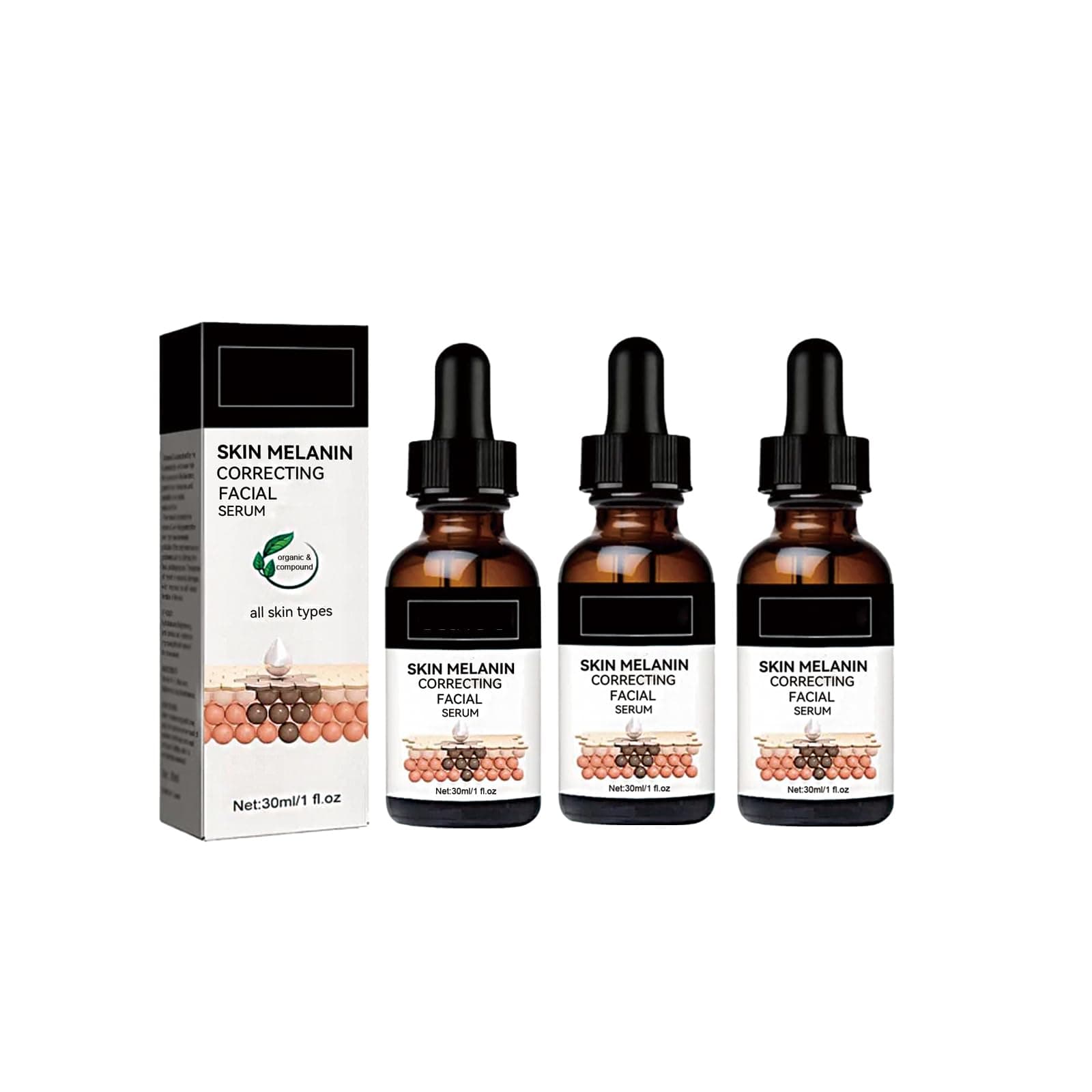 Melanin Correcting Facial Serum, Dark Spot Corrector Daily Face Serum, Melanin Correcting Facial (3pcs)