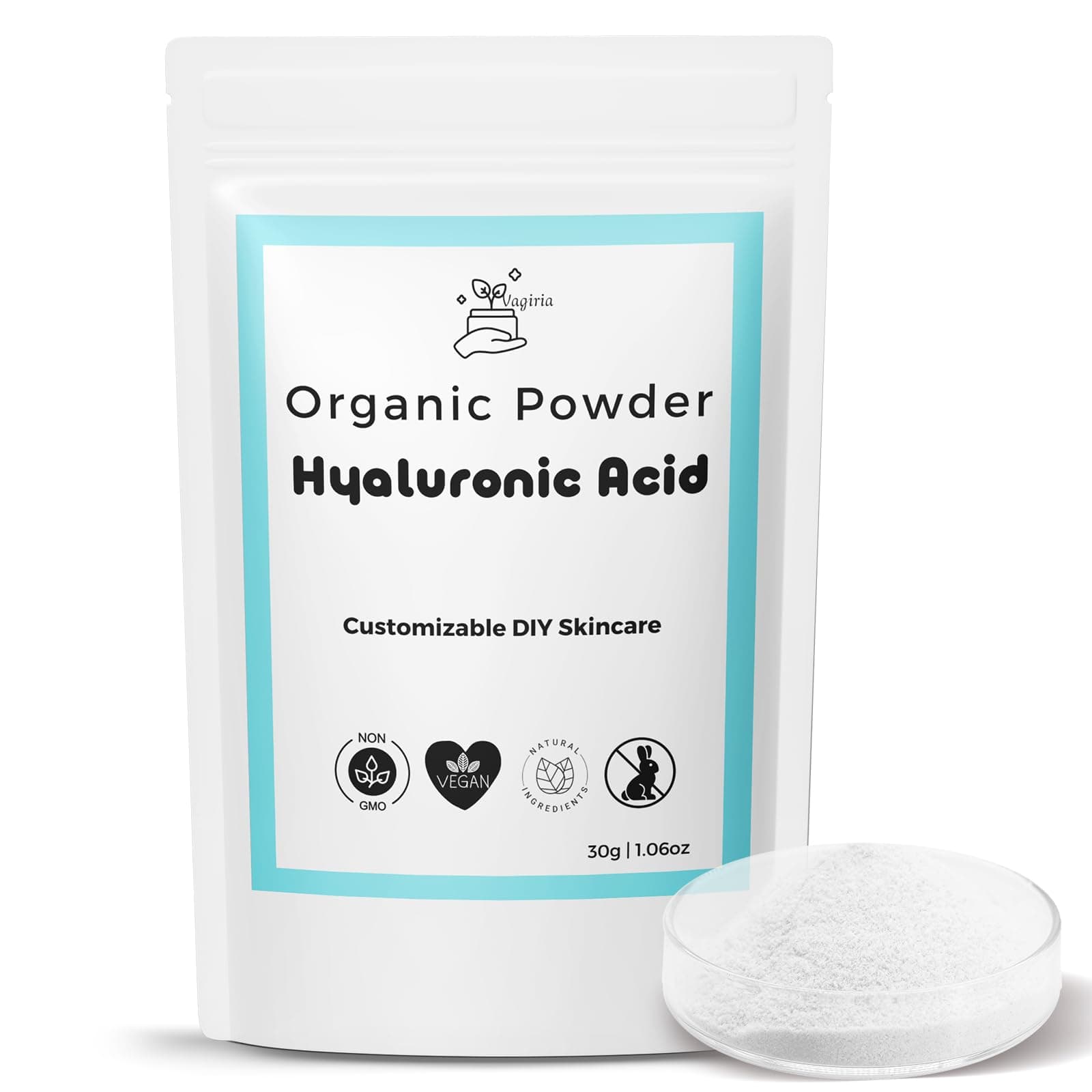 Hyaluronic Acid Powder for DIY Skincare - 99% Purity, Ultimate Moisturizer, Smoother Skin, Wrinkle-Reducing Elixir, Perfect for Post-Peel Care
