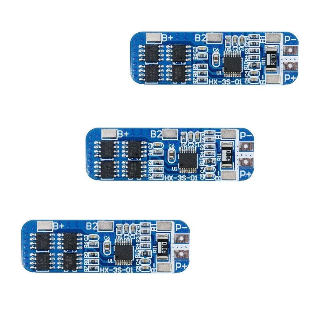 Comidox 3S 12V 10A 18650 Lithium Battery Protection Board BMS Li-ion Charger Protection Module Anti-Overcharge/Over-Discharge/Over-Current/Short Circuit 3Pcs