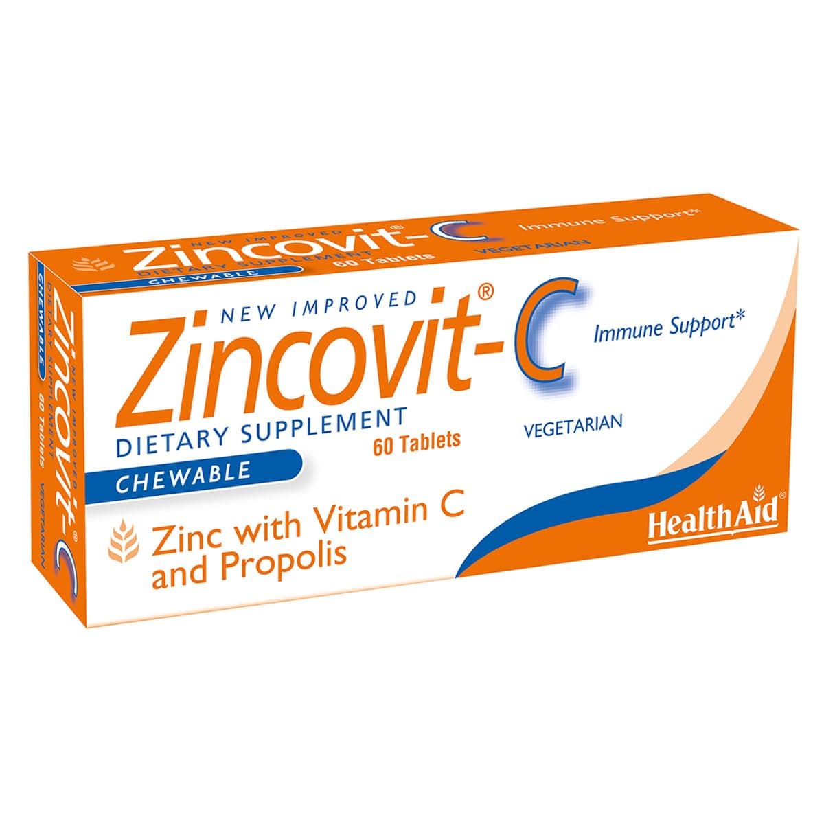 Zincovit‑C – Chewable Vitamin C, Zinc & Propolis Lozenges | 60 Vegetarian Tablets for Antioxidant & Immune Support