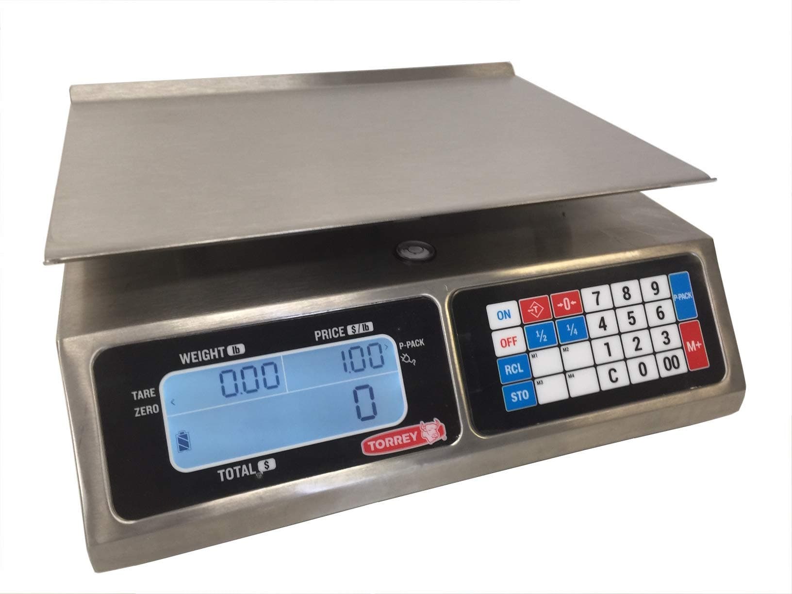 40 Lb. Capacity | Price Computing - Digital Retail Scale | LPC-40L | ZIEIS BigTop 12" x 12" EZ Clean Platform | 110V | Optional Rechargeable Battery | Surge Protector | 0.01 Pound Accuracy