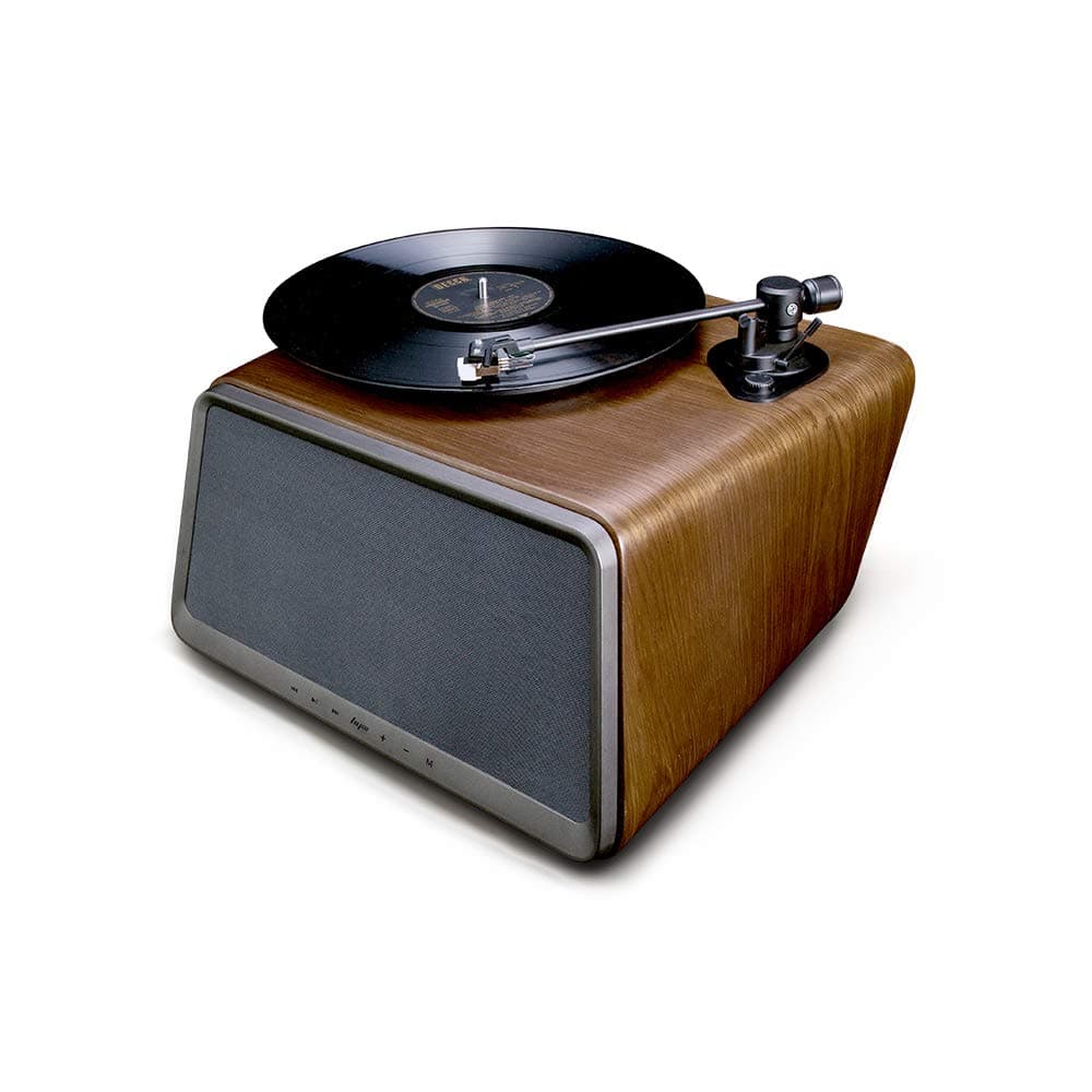 HYM Officials Seed 80W Hi-Fi Speaker with All-in-One: Vinyl Turntable Record Player/ Bluetooth/ WiFi/ AUX-in/ USB/ RCA- Walnut Wood
