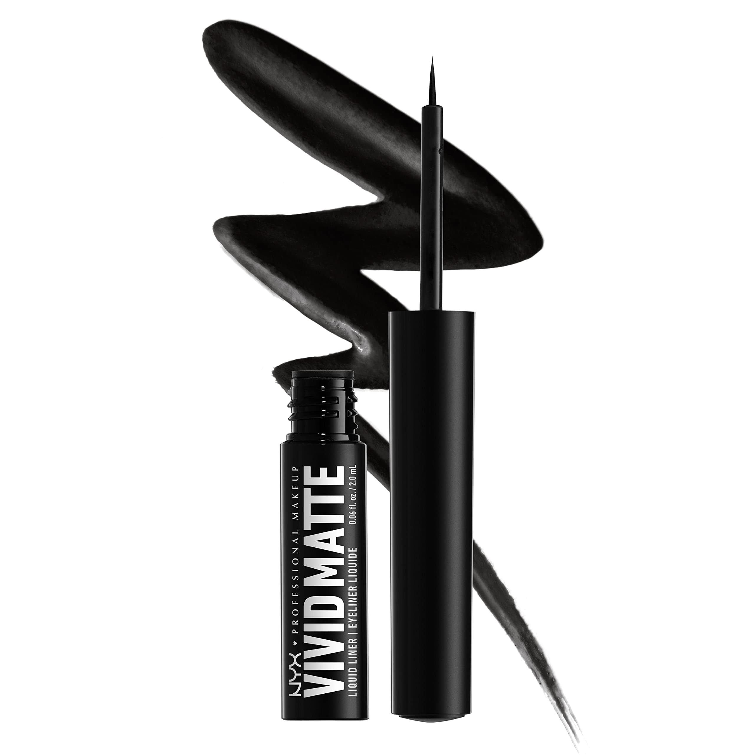 Vivid Matte Liquid Liner, Smear-Resistant Eyeliner with Precise Tip - Black