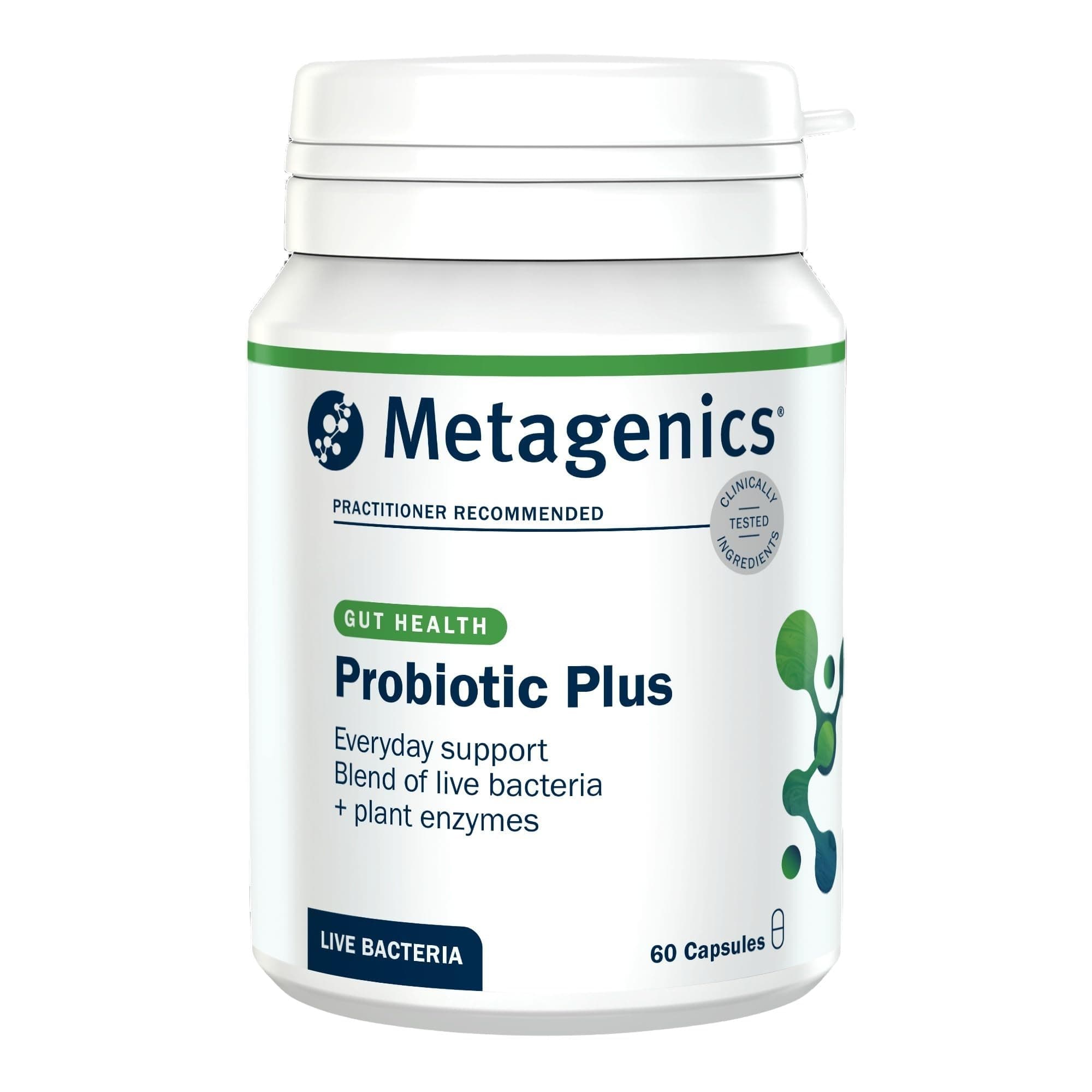 Probiotic Plus - with Live Bacteria - Blend of 7 Bacterial Strains & Plant Enzymes for Digestive Health - 60 Capsules