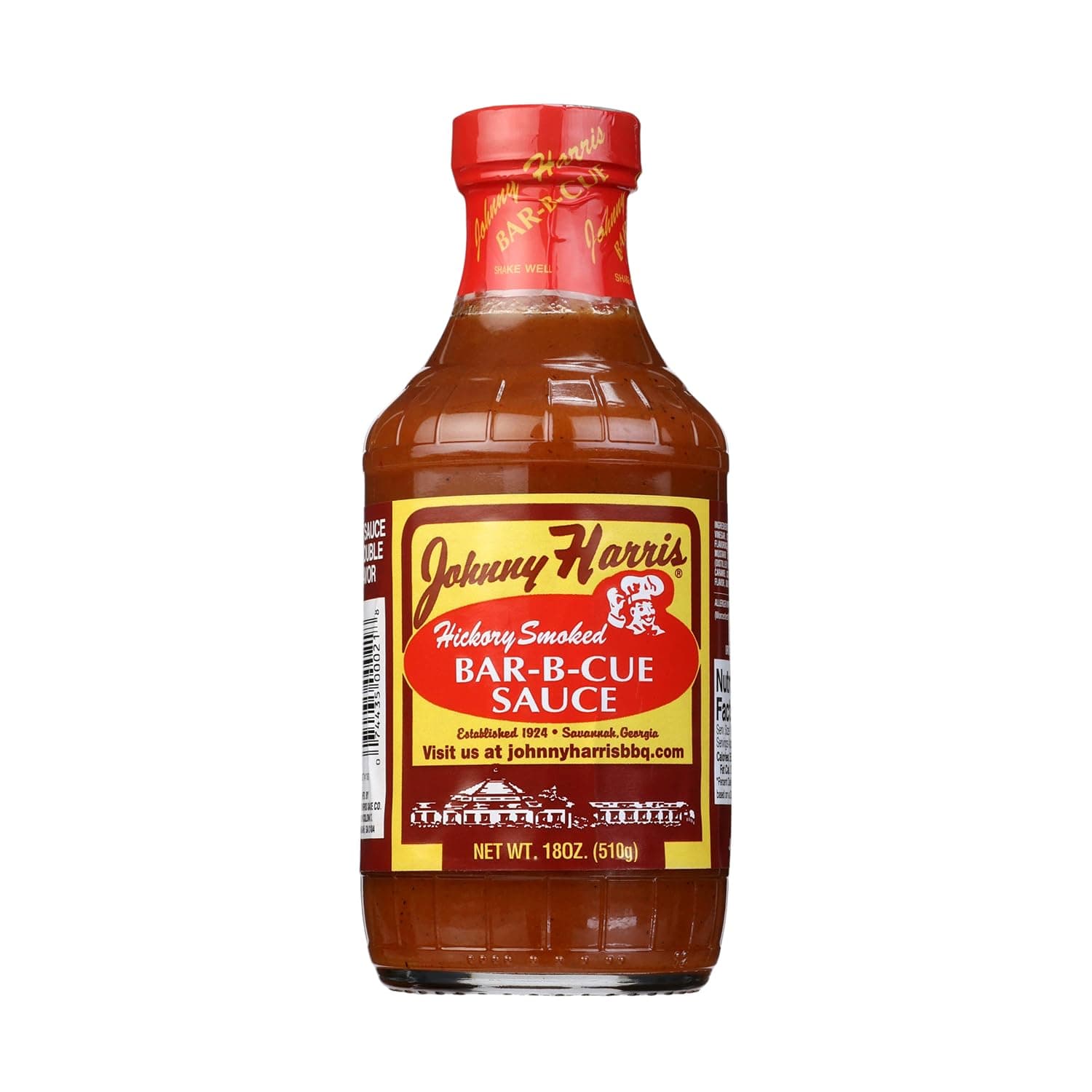 Johnny Harris Hickory Smoked Bar-B-Cue Sauce, Authentic Hickory Smoke BBQ Sauce, Hickory Grilling, Smoked Pork Barbecue Condiment, Gluten-Free Southern Style - 1 Pack